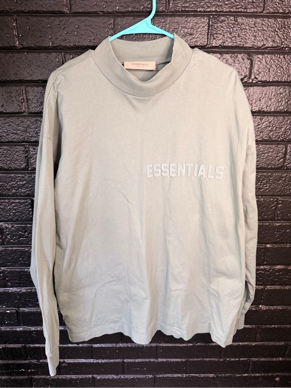 ESSENTIALS Men's Long Sleeve Tee - Sage Green | Size Large - Picture 3 of 5